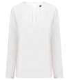 H598 Henbury Ladies Pleat Front Long Sleeve Blouse White colour image